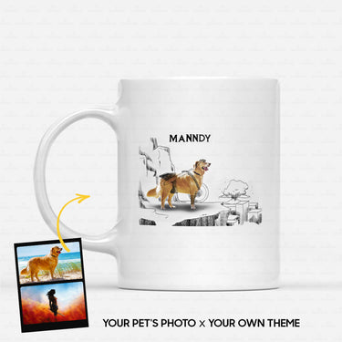 Personalized Dog Gift Idea - Funny Super Hero Line Art For Dog Lovers - White Mug